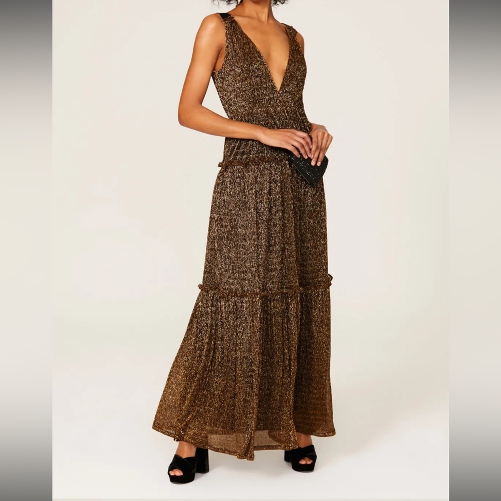 Hutch Metallic Tiered Gown
